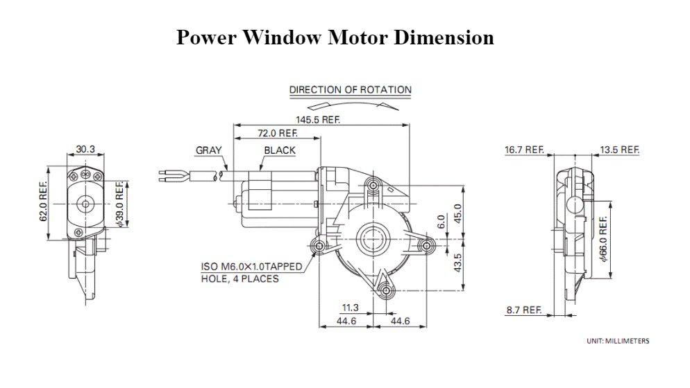 Power Window Motor With Coupling (Left)