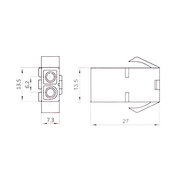 EL6.2 Female Connector Housing 2 Ways