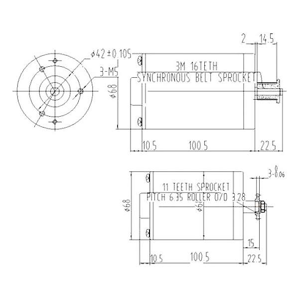 12V 100W Electric Scooter DC Motor