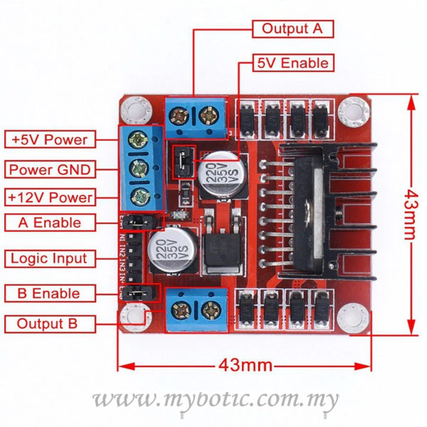 L298N Motor Driver Module Dual H-Bridge Motor Driver IC