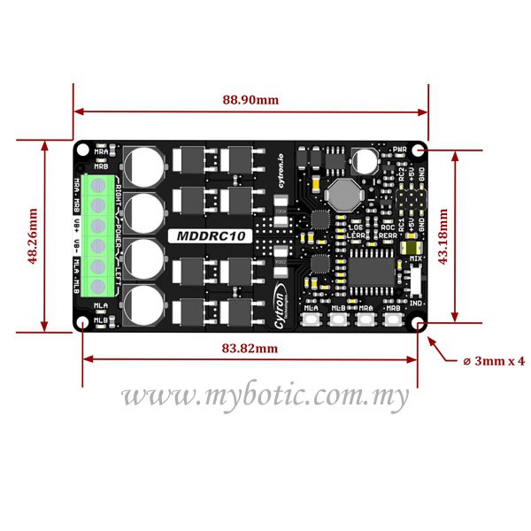 10Amp 7V30V DC Motor Driver for R/C (2 Channels)